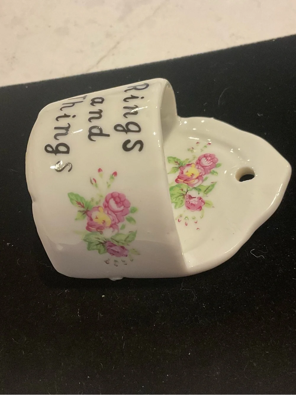 Vintage Rings and Things Ceramic Wall Pocket